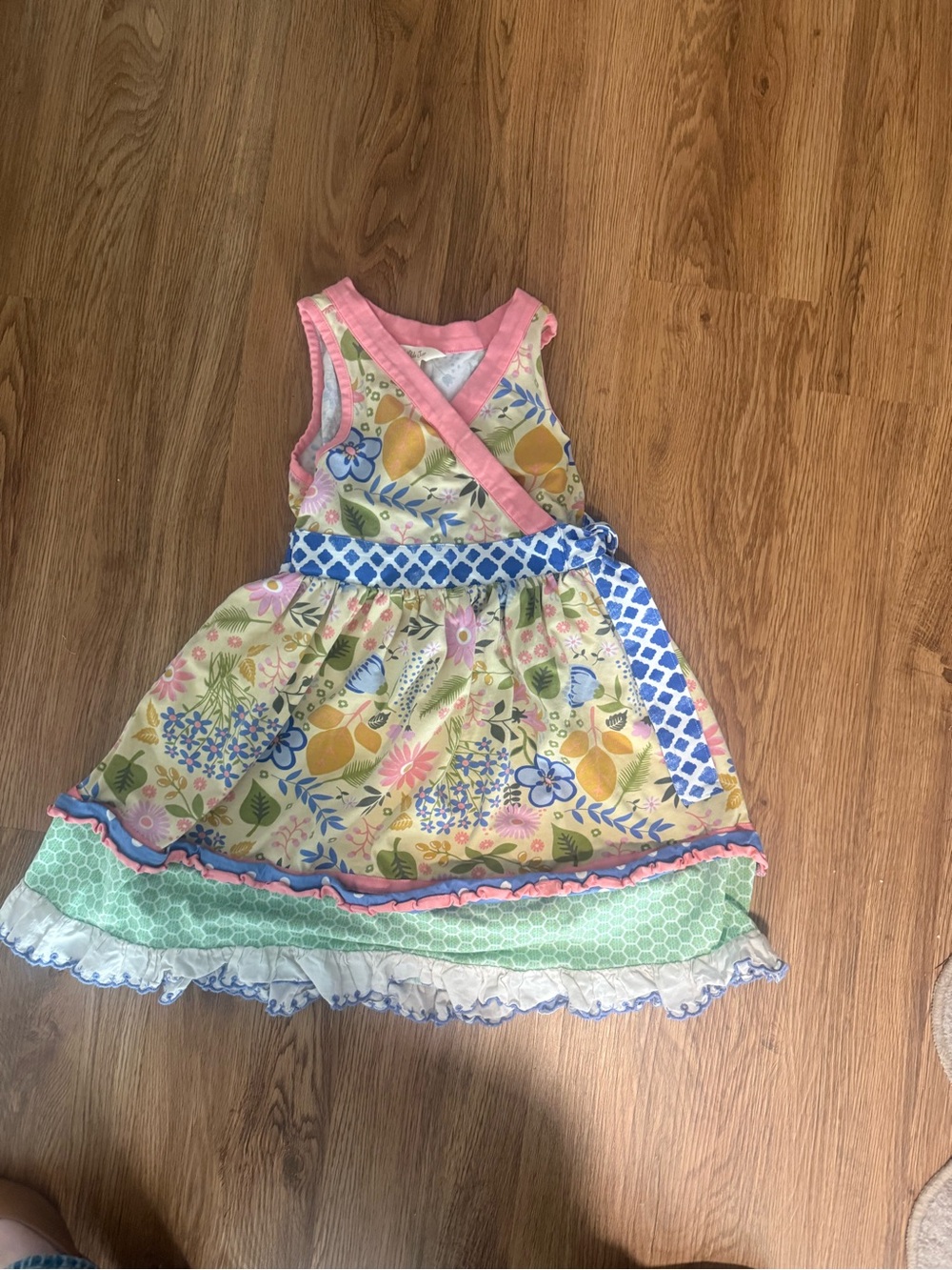 Matilda Jane Pink, Yellow, Blue, Green Floral Wrap Dress